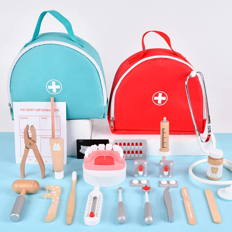 Die rote und die blaue Tasche nebeneinander