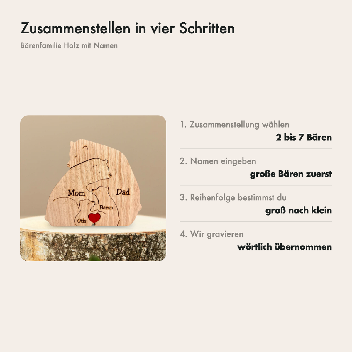 So stellst du deine Bärenfamilie in drei Schritten zusammen