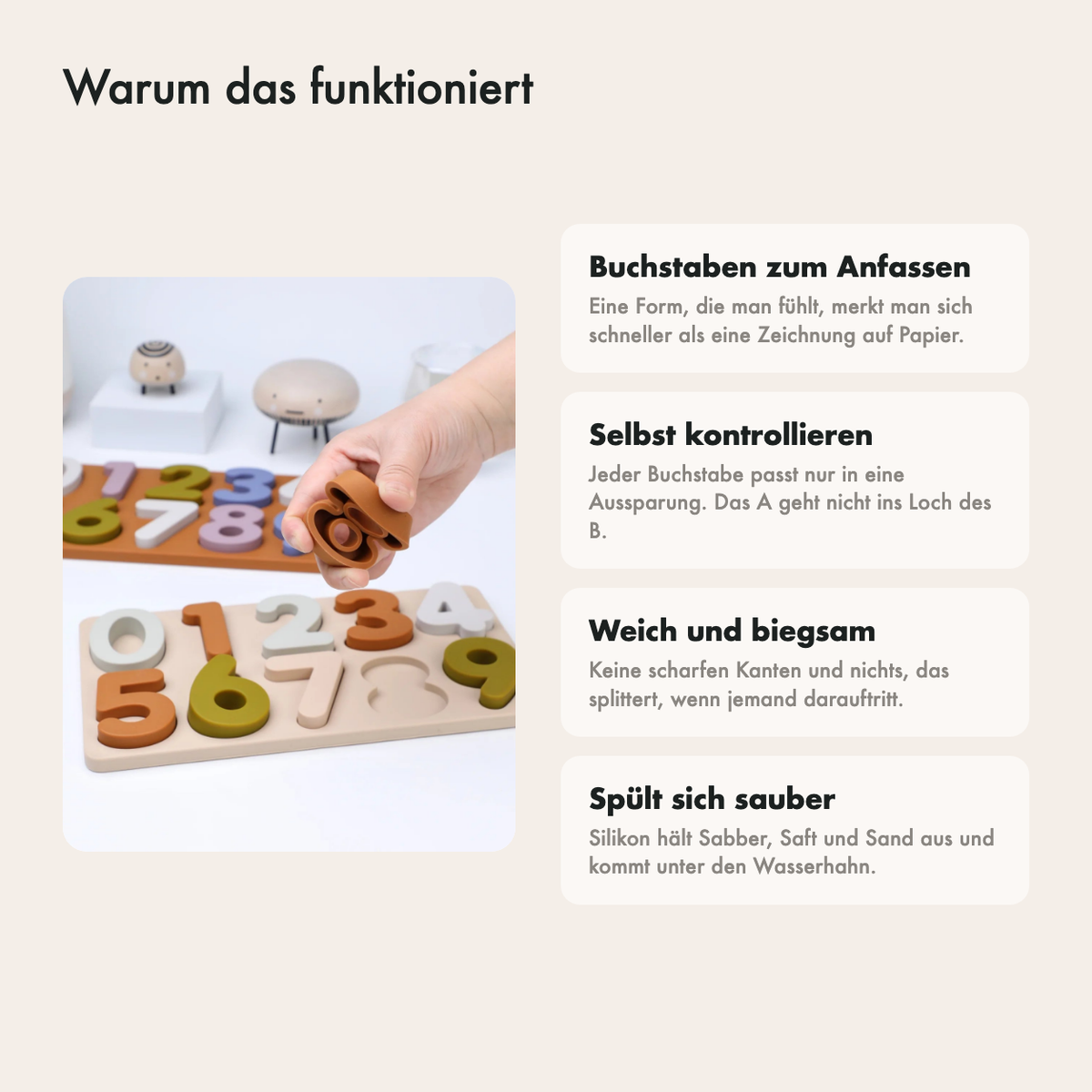 Das Zahlenbrett in Braun in gedeckten Farben
