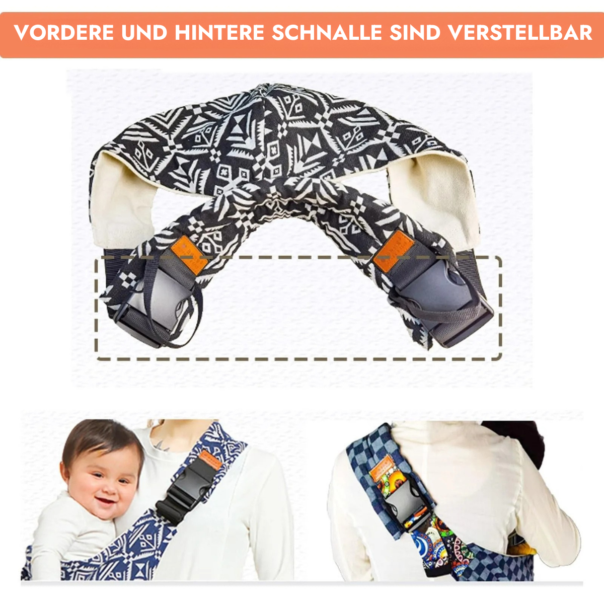 Die vordere und hintere Schnalle sind verstellbar
