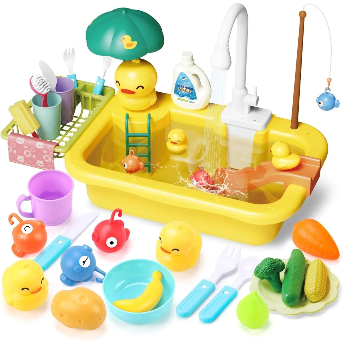 Spielspüle mit fließendem Wasser in der Ausführung Ente