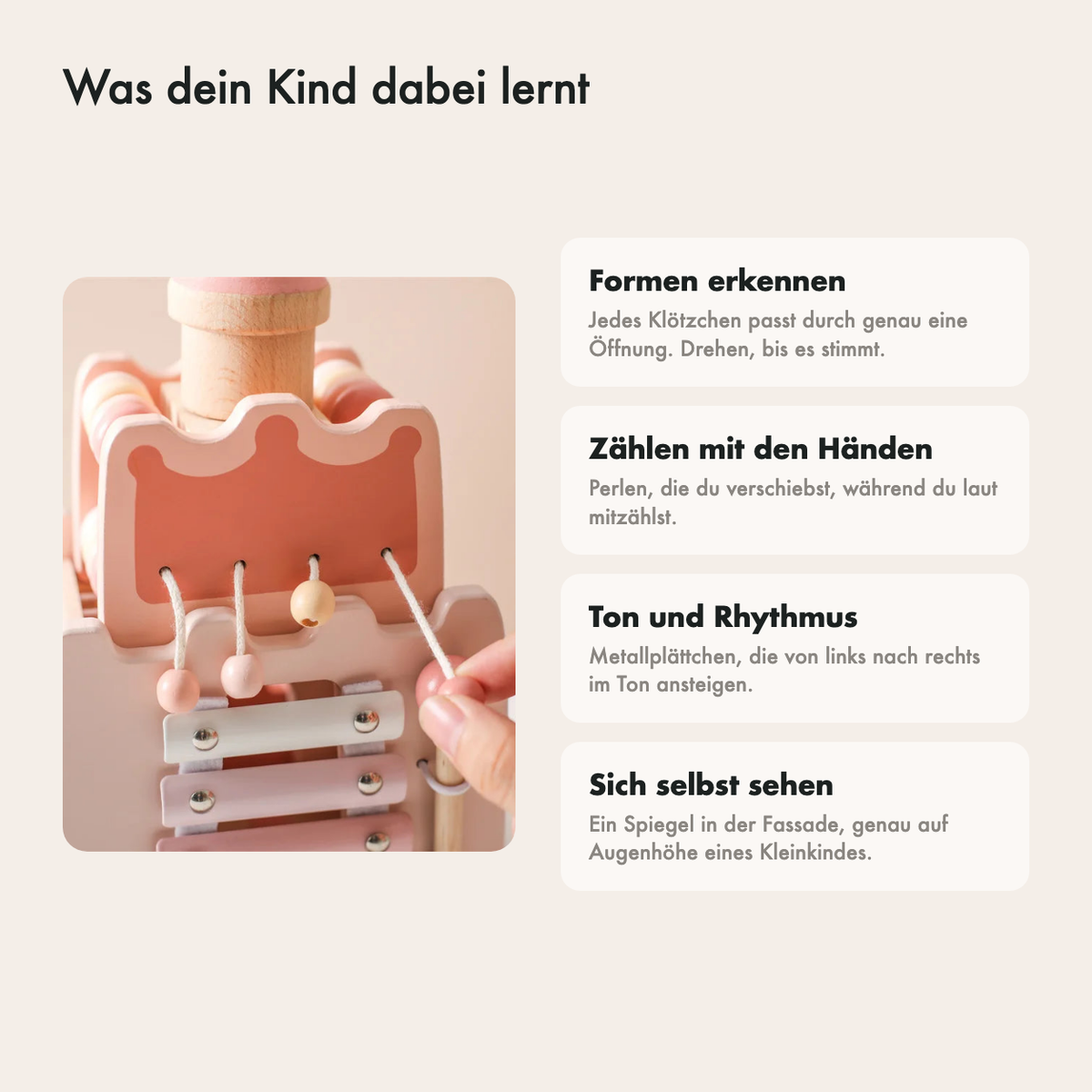 Was dein Kind mit der Holzburg lernt: Formen erkennen, zählen, Rhythmus und sich selbst sehen