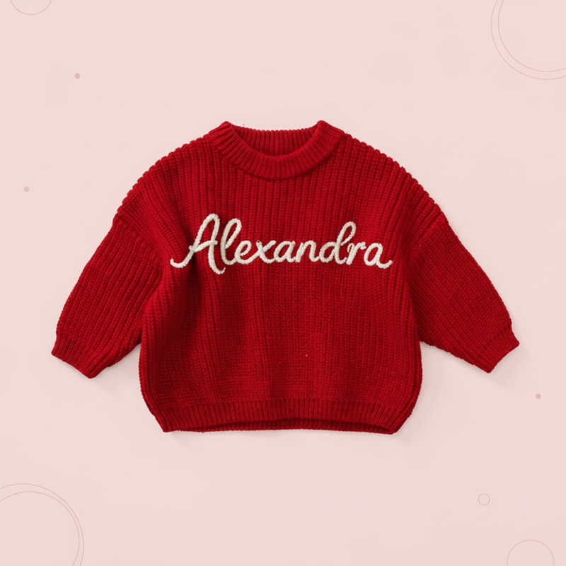 Roter Pullover mit dem Namen Alexandra