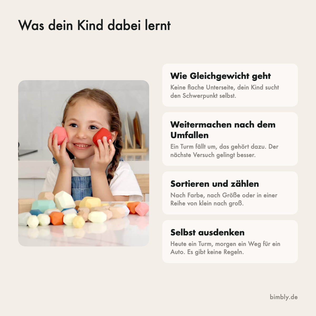 Was dein Kind mit den Stapelsteinen lernt: Gleichgewicht, Geduld, Sortieren und selbst ausdenken