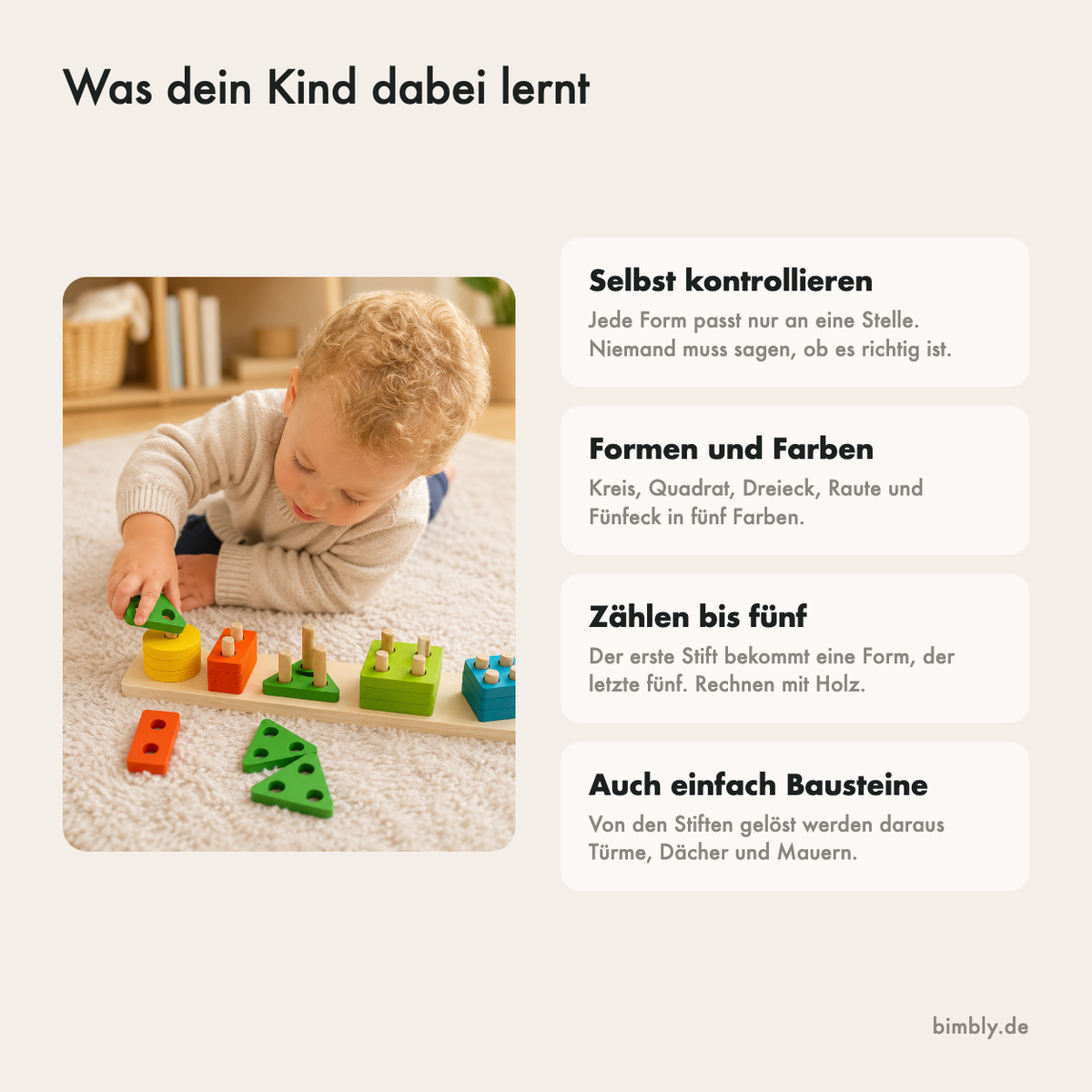 Was dein Kind mit dem Steckspiel lernt: Formen erkennen, Farben benennen, zählen und selbst kontrollieren