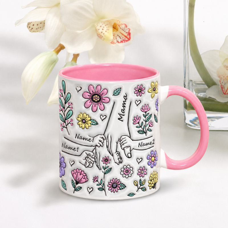 Tasse mit rosa Innenseite und rosa Henkel