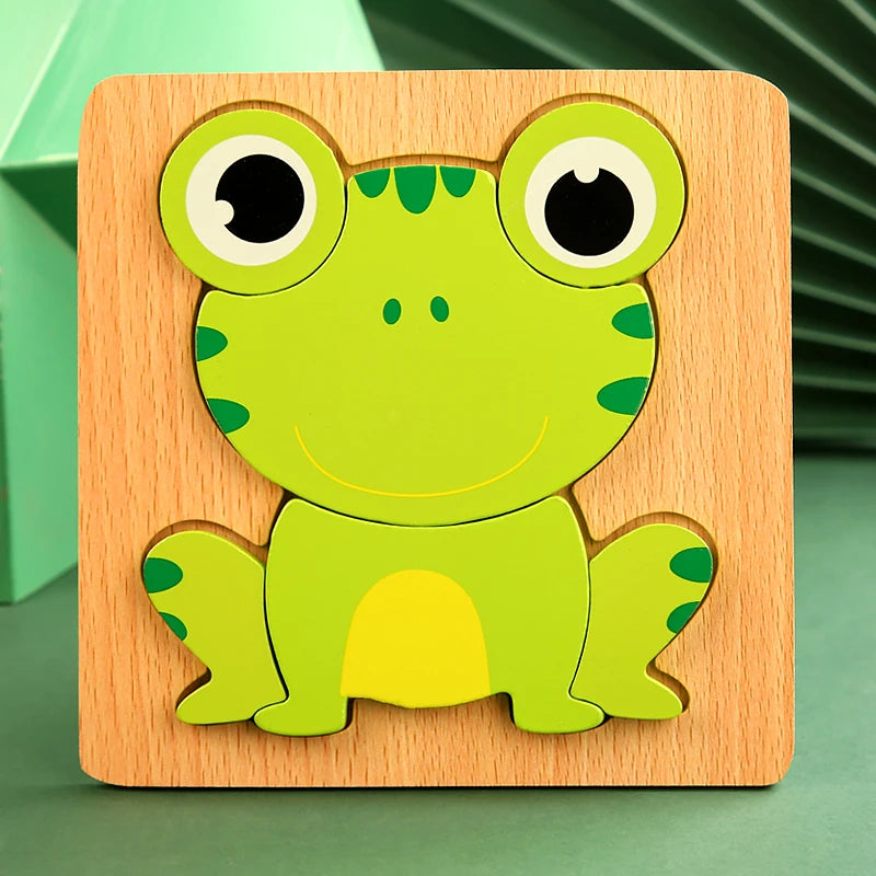 Tierpuzzle aus Holz mit dem Frosch