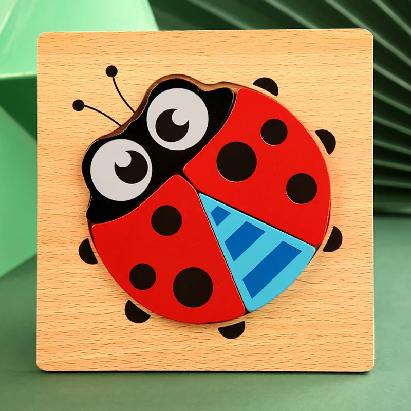 Tierpuzzle aus Holz mit dem Marienkäfer