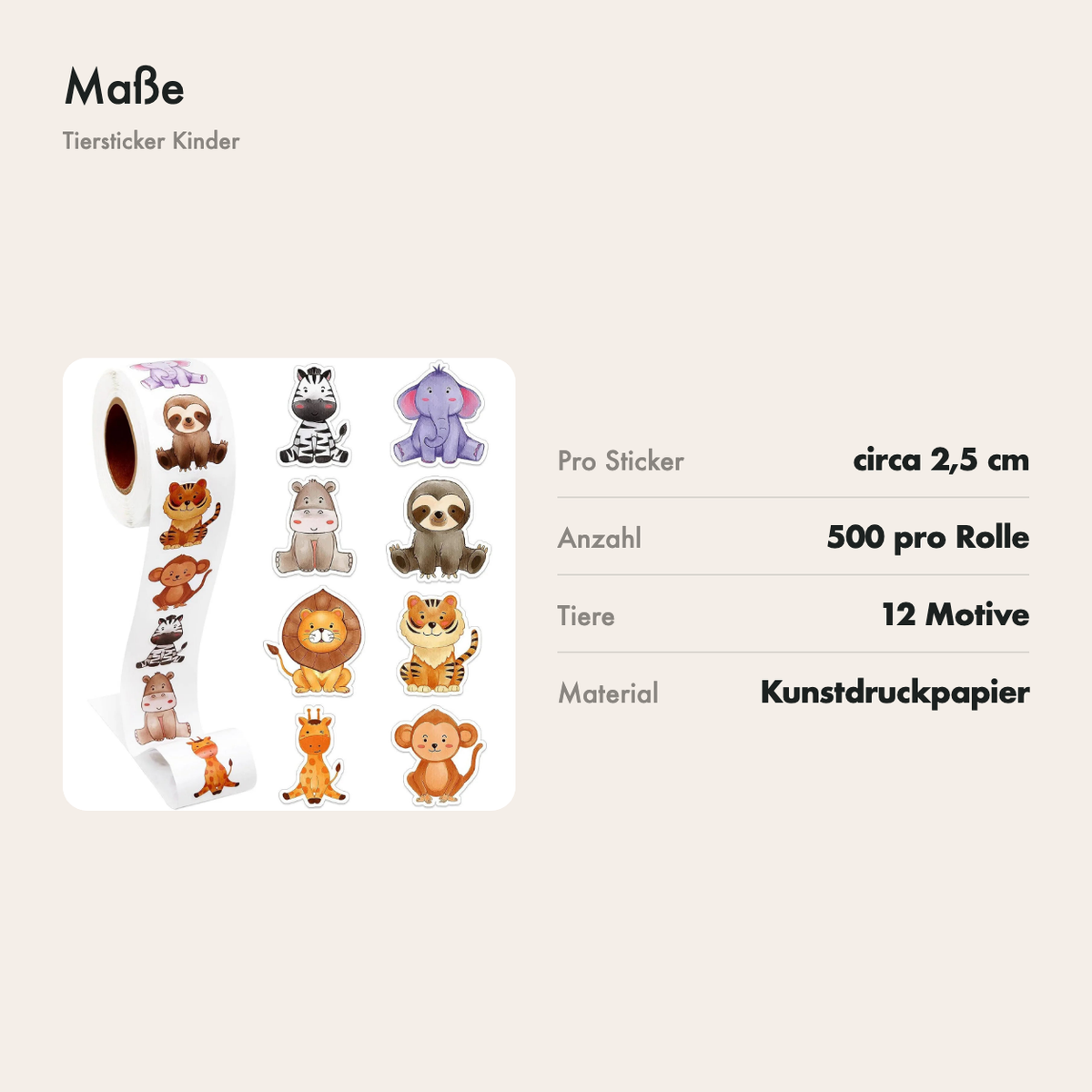 Ein Sticker von 2,5 cm im Detail