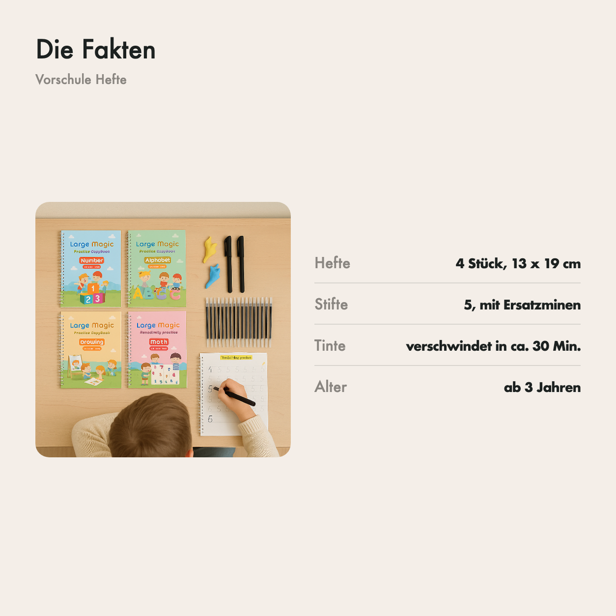 Maße der Hefte: 13 x 19 cm
