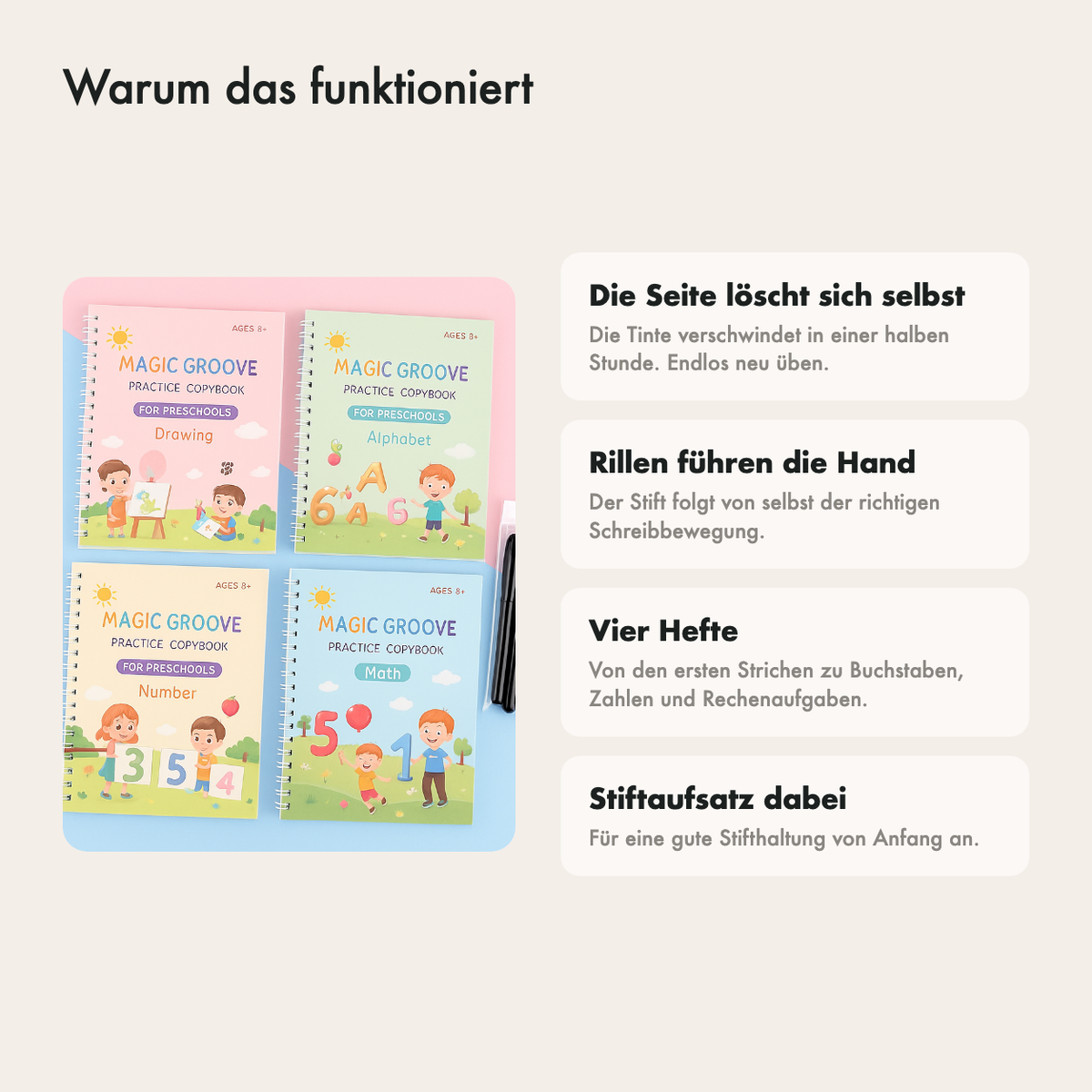 Kind übt selbstständig am Tisch