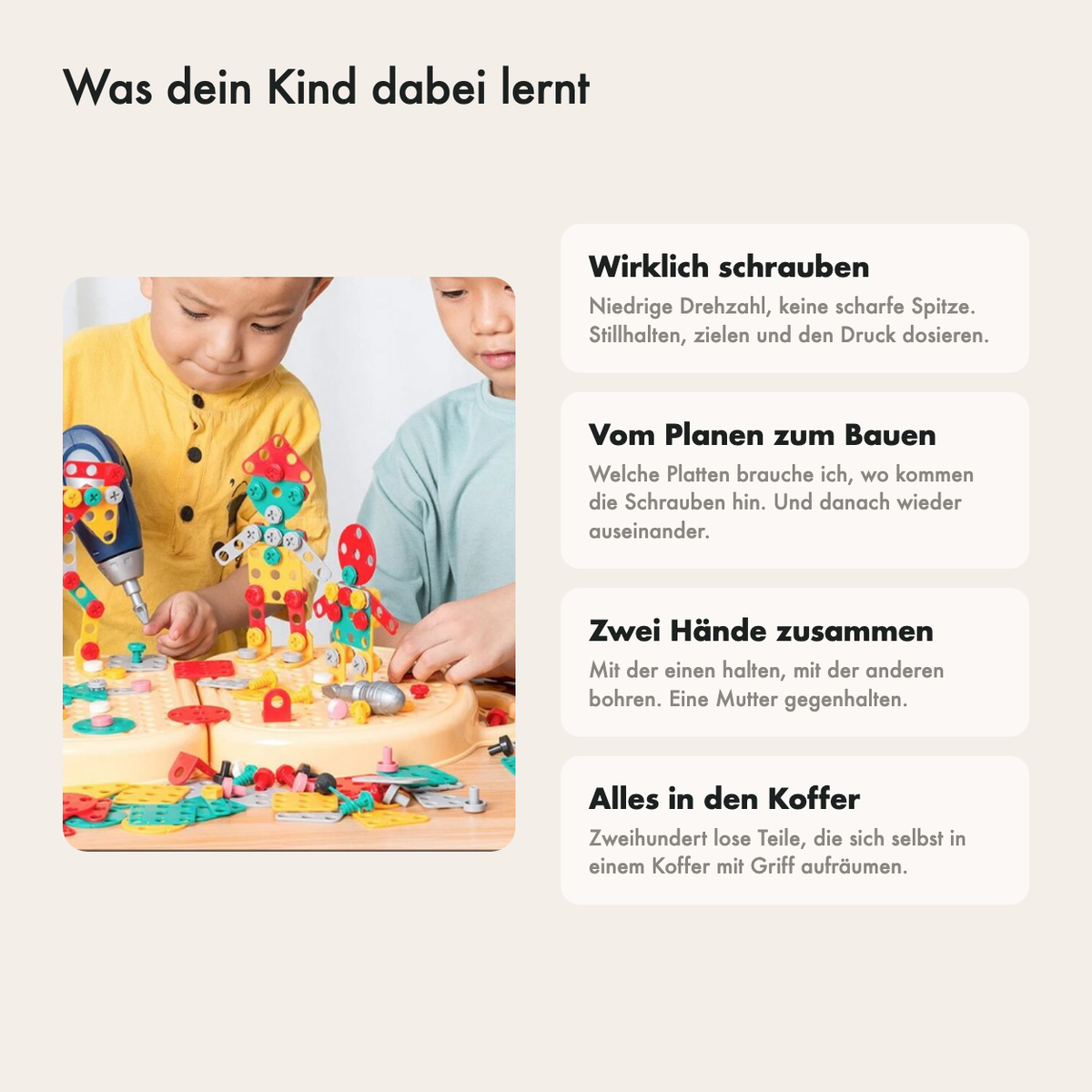 Was dein Kind mit dem Werkzeugkoffer lernt: schrauben, vorausdenken, aufräumen und zusammenarbeiten